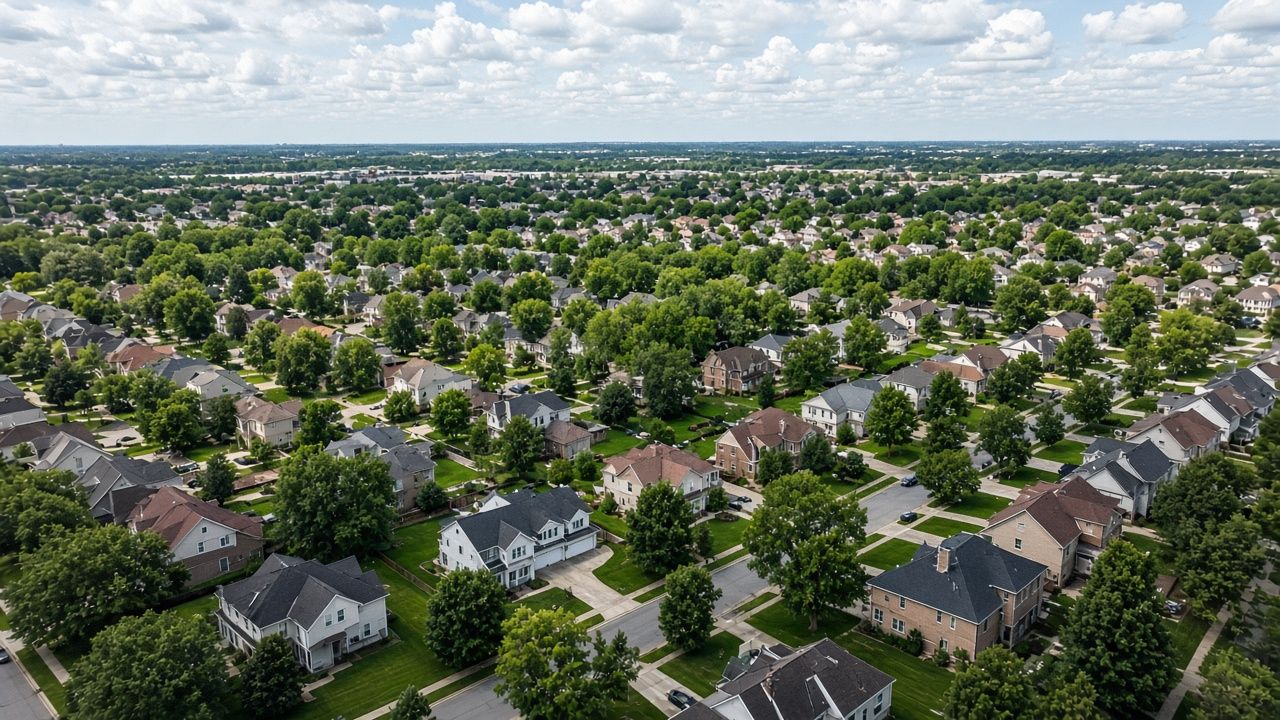 A tree-lined neighborhood