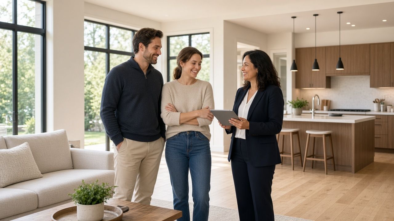 Buyers touring a home with their agent